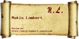 Makis Lambert névjegykártya